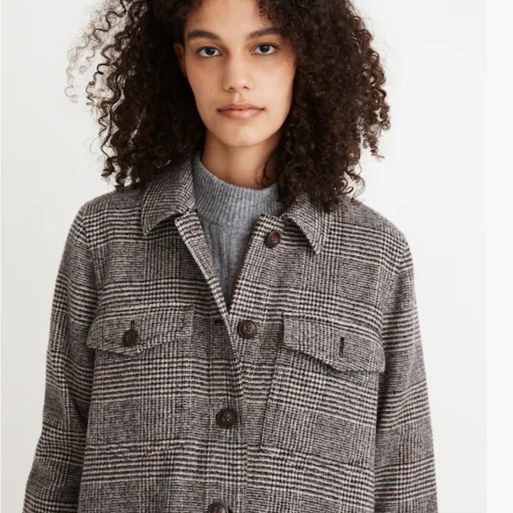 Madewell Crossbay wool plaid shirt coat